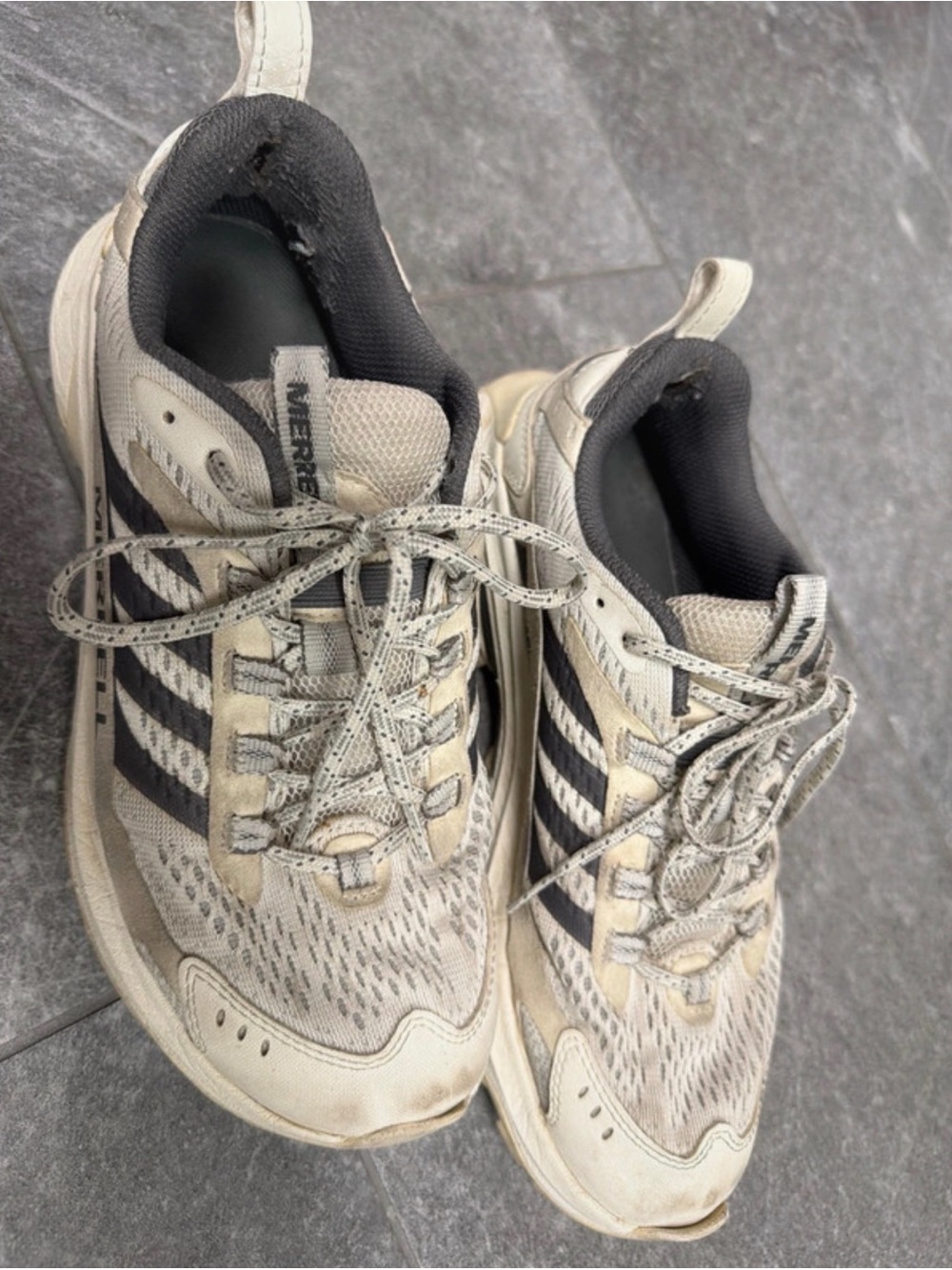 Merrell Beige and Black Women's Athletic Trail Shoes - Picture 2 of 10